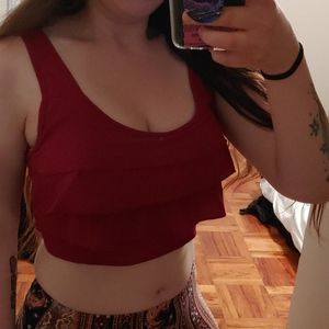 *SOLD* Charlotte Russe Ruffled Crop Tank Top